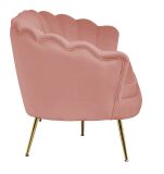 Muschelsofa 3-Sitzer aus Samt Rose/Gold