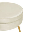 Sitzpouf rund aus Samt Beige/Gold