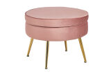 Sitzpouf rund aus Samt Rose/Gold