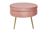 Sitzpouf rund aus Samt Rose/Gold