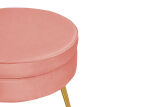 Sitzpouf rund aus Samt Rose/Gold