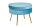 Sitzpouf rund aus Samt Blau/Gold