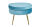 Sitzpouf rund aus Samt Blau/Gold