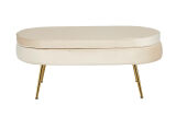 Sitzpouf oval aus Samt Beige/Gold 99x44 cm