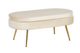 Sitzpouf oval aus Samt Beige/Gold 99x44 cm