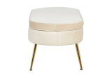 Sitzpouf oval aus Samt Beige/Gold 99x44 cm