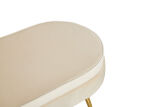 Sitzpouf oval aus Samt Beige/Gold 99x44 cm