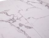 Auszugs-Esstisch Weiß/Stahlfarben (Marmoroptik) 160/200x90 cm