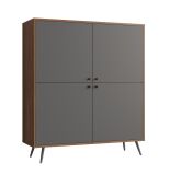 Highboard Walnuss/Grau