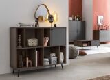 Bücherregal Sideboard  Walnuss/Grau