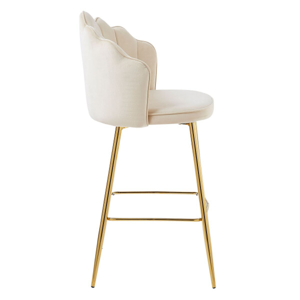 Barhocker Muscheldesign 2er Set aus Samt Beige - IchVerkaufeAlles.de,