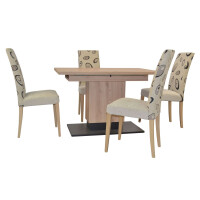 Essgruppe, Tischgruppe 5-teilig Eiche/Beige 4