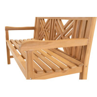 Lesli Living Landhausbank Cross 150 cm Teak 6