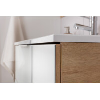 Fackelmann Waschplatz-Set 2-teilig "B.Brillant" 80 cm Ast-Eiche/Glas Weiß 6