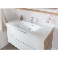 Fackelmann Waschplatz-Set 2-teilig "B.Brillant" 100 cm Ast-Eiche/Glas Weiß 2