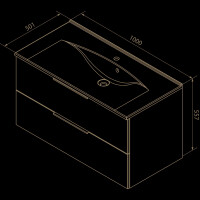 Fackelmann Waschplatz-Set 2-teilig "B.Brillant" 100 cm Ast-Eiche/Glas Anthrazit 5