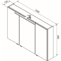 Fackelmann LED-Spiegelschrank  100 cm "B.Brillant" Ast-Eiche 3