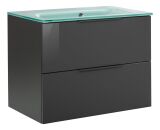Fackelmann Waschbecken 80 cm aus Glas in mintgrün