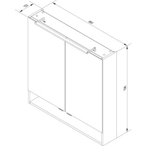 Fackelmann LED-Spiegelschrank  80 cm "Luna"...