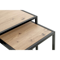 Haku Beistelltisch 2er Set Schwarz/Eiche 4