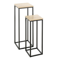 Haku Blumenständer / Blumensäule 2er-Set schwarz-eiche 3