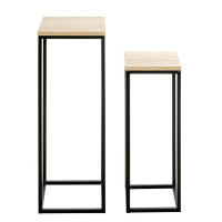 Haku Blumenständer / Blumensäule 2er-Set schwarz-eiche 5