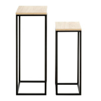 Haku Blumenständer / Blumensäule 2er-Set schwarz-eiche 7