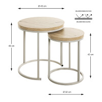 Haku Beistelltisch 2er Set Grau/Eiche 6