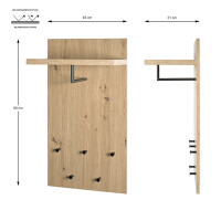 Haku Wandgarderobe Eiche-Schwarz 6