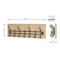 Haku Wandgarderobe Eiche-Schwarz 7