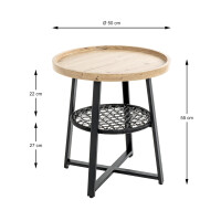 Haku Beistelltisch Schwarz-Eiche Ø 50 cm 6