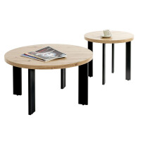 Haku Beistelltisch Schwarz-Eiche ø 50 cm 4