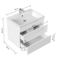 Badmöbel Waschplatz "Fellini 70" Grafit 6