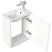 Gäste WC Raumspar-Waschplatz " Pieni 40 cm" Weiß Hochglanz 3