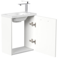 Gäste WC Raumspar-Waschplatz " Pieni 40 cm" Weiß Hochglanz 4