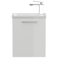 Gäste WC Raumspar-Waschplatz " Pieni 40 cm" Weiß Hochglanz 5
