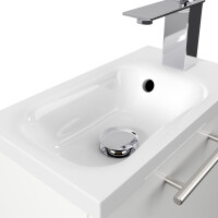 Gäste WC Raumspar-Waschplatz " Pieni 40 cm" Weiß Hochglanz 6