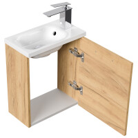 Gäste WC Raumspar-Waschplatz "Pieni 40 cm" Eiche Gold 3