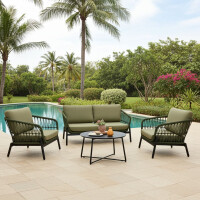Lesli Living Lounge-Set "Zavi Olive" dunkelgr&uuml