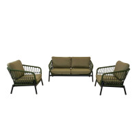 Lesli Living Lounge-Set "Zavi Olive" dunkelgr&uuml