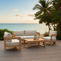 Lesli Living Lounge-Set "Mylo" Holzoptik/Beige 3