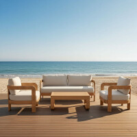 Lesli Living Lounge-Set "Mylo" Holzoptik/Beige 4