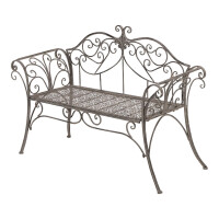 Lesli Living Gartenbank Bank "Viva la Vida" Stahl, grau Vintagelook 3