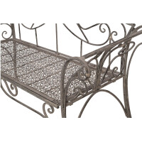 Lesli Living Gartenbank Bank "Viva la Vida" Stahl, grau Vintagelook 4
