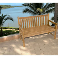 Lesli Living Landhausbank Cardiff 130 cm Teak C-Grade 3