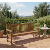 Lesli Living Landhausbank Cardiff 180 cm Teak C-Grade 3