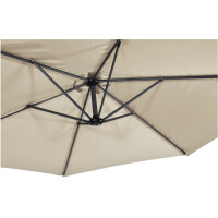 Lesli Living Ampelschirm + Kreuzfuß-Ständer "Gemini Ecru" Ecru ø300cm 3