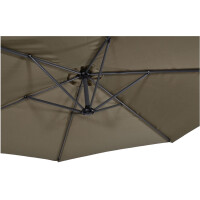 Lesli Living Ampelschirm + Kreuzfuß-Ständer "Gemini Taupe" Taupe ø300cm 3