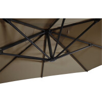 Lesli Living Ampelschirm incl. Kreuzfuß-Ständer "Libra" Taupe 2,5x2,5m 3