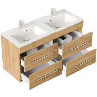 Badmöbel Doppel-Waschplatz "Homeline 120" Eiche Gold 3